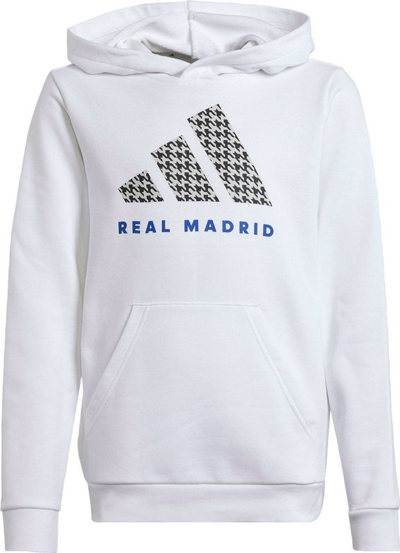 Adidas - Real Madrid Hoodie - Grijs - 77% Katoen 23% Polyester - Capuchon