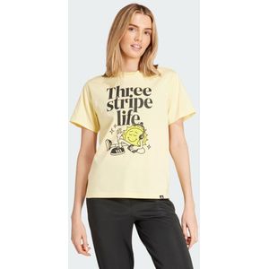 adidas Dames POSITIVITY GRAPHIC TEE, almost yellow, S