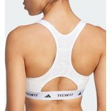 adidas - TECHFIT - Sport Bh - Wit - 73% Gerecycled Polyester, AEROREADY