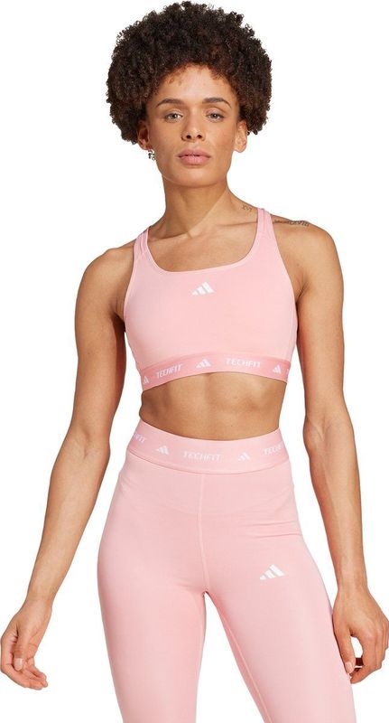 adidas - TECHFIT - Sport Bh - Roze - Medium-Support