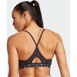 adidas - AeroReact Training 3Stripes Bra - Zwart - 89% Polyester / 11% Elastaan
