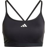 adidas - AeroReact Training 3Stripes Bra - Zwart - 89% Polyester / 11% Elastaan