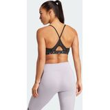 adidas - AeroReact Training 3Stripes Bra - Zwart - 89% Polyester / 11% Elastaan