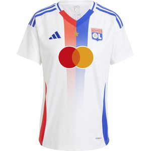 adidas - OL 2024/25 - Voetbalshirt - Blauw/Rood/Wit - V-hals, Korte Mouwen