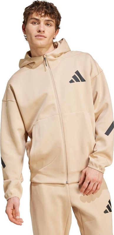adidas Sportswear New adidas Z.N.E. Trainingsjack met Capuchon - Heren - Beige