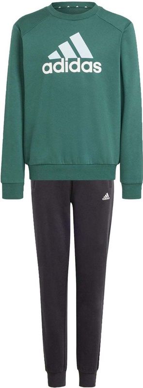 adidas - Essentials Big Logo Fleece Joggingpak - Donkergroen - Zwart - Wit