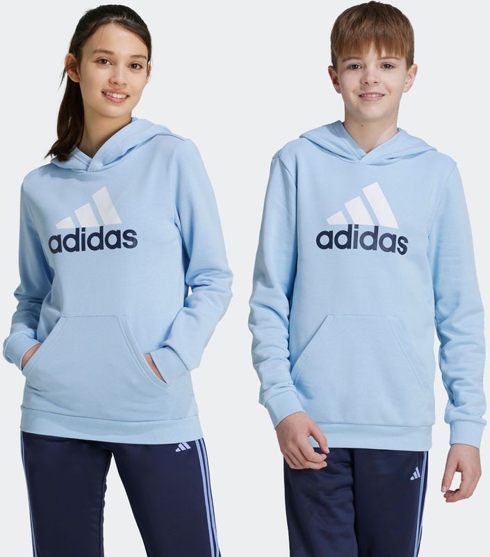 Adidas Essentials Two Colored Big Logo Cotton Hoodie Blauw Jongen