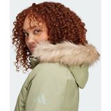 adidas - Paveric Fur Parka - Dames - Groen - Lange Ritssluiting - Waterafstotend