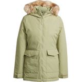 adidas - Paveric Fur Parka - Dames - Groen - Lange Ritssluiting - Waterafstotend