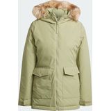 adidas - Paveric Fur Parka - Dames - Groen - Lange Ritssluiting - Waterafstotend