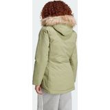 adidas - Paveric Fur Parka - Dames - Groen - Lange Ritssluiting - Waterafstotend