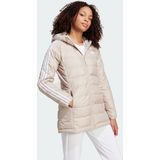 adidas Sportswear Essentials 3-Stripes Light Donsparka met Capuchon - Dames - Beige- XS