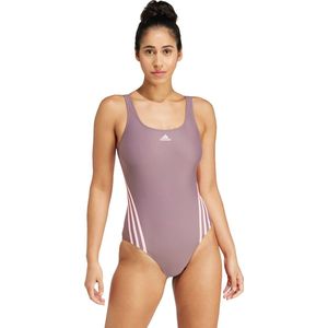 adidas - 3-Stripes Badpak - Dames - Paars - Gerecycled Materiaal - Chloorbestendig