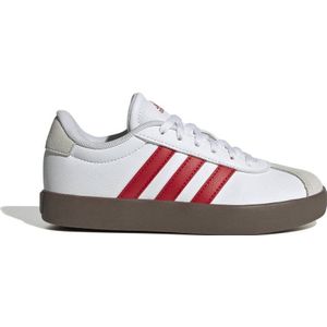 adidas - VL Court 3.0 - Schoenen - Ftwr Wit/Better Scarlet/Grey One - Suède/Textiel