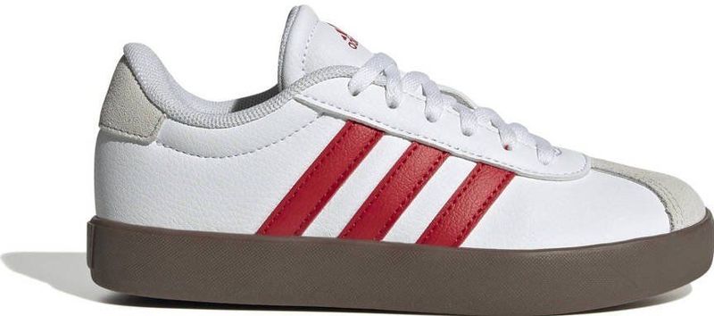 adidas - VL Court 3.0 - Schoenen - Ftwr Wit/Better Scarlet/Grey One - Suède/Textiel