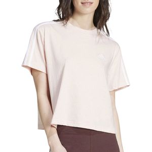T-shirt - Roze - Wit - 100% Katoen - Cropped Fit