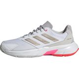 adidas dames Courtjam Control 3 Tennis Shoes, Cloud White/Silver Metallic/Lucid Pink, 37 1/3 EU