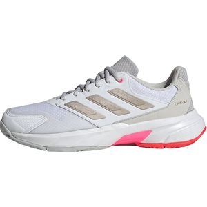 adidas dames Courtjam Control 3 Tennis Shoes, Cloud White/Silver Metallic/Lucid Pink, 37 1/3 EU