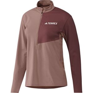 Adidas - Multi Half Zip Longsleeve Tee - Warm Clay - Dames - Roze