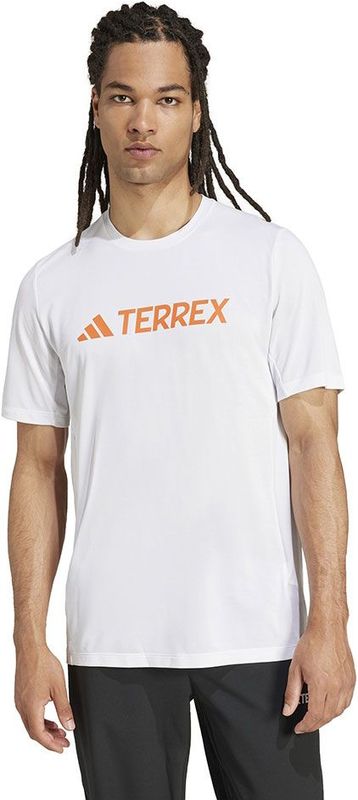Adidas - Tafel Multi Logo Tech Tee - T-shirt - Wit - Lichtgewicht Stof