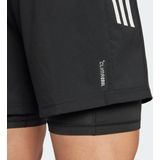 adidas Performance Own the Run CLIMACOOL 2-in-1 Short - Heren - Zwart