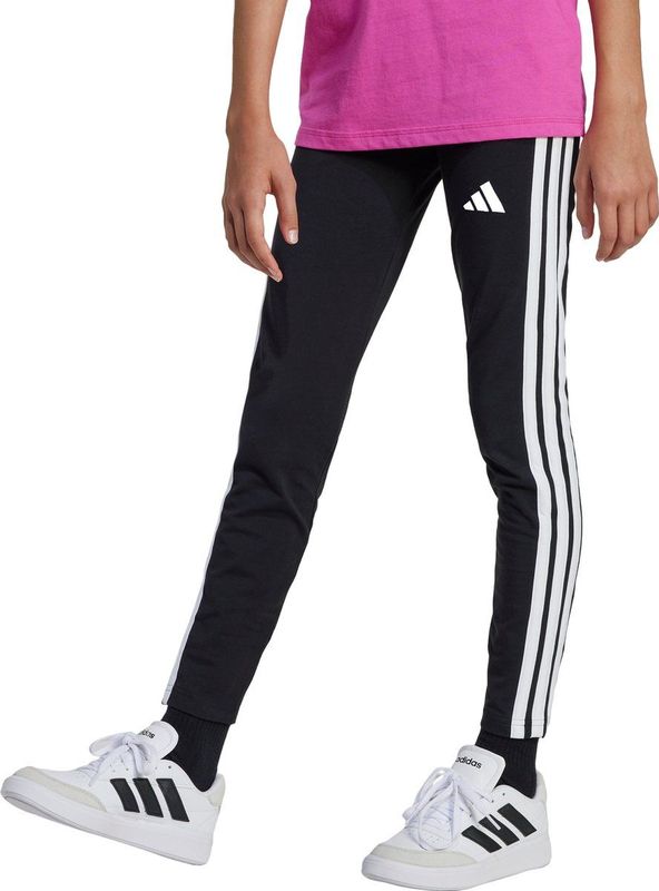 Adidas - Essentials Legging - Junior - Zwart - Katoen - 3-Stripes