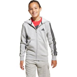 adidas - Sportswear Essentials - Ritshoodie - Grijs - Kinderen