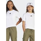 adidas - J SL TEE 160 - T-shirt - Wit/Zwart - 100% Katoen