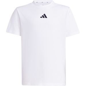 adidas - J SL TEE 160 - T-shirt - Wit/Zwart - 100% Katoen