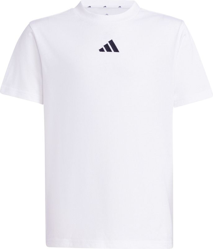adidas - J SL TEE 160 - T-shirt - Wit/Zwart - 100% Katoen