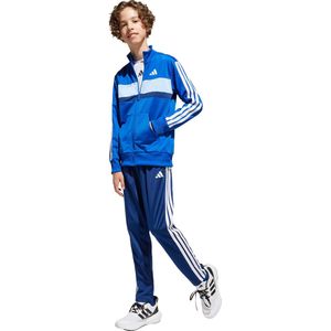 adidas Sportswear Seasonal Essentials Tiberio 3 Stripes Tricot Trainingspak Kids Kinderen Blauw