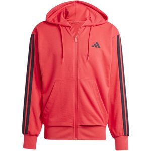 adidas - Essentials 3 Stripes - Sweatshirt - Zwart - Met Rits