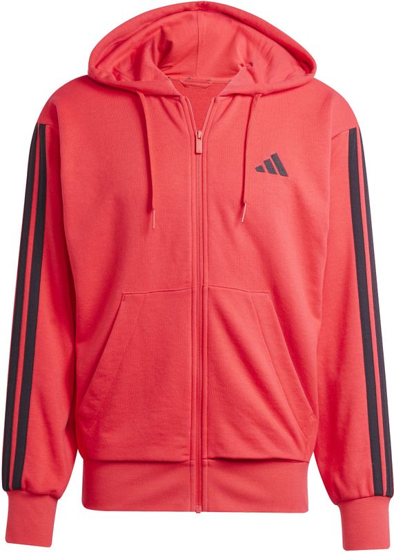 adidas - Essentials 3 Stripes - Sweatshirt - Zwart - Met Rits