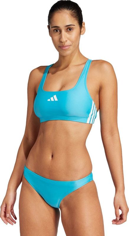 Adidas 3 Stripes V Back Bikini - Blauw - 78% Gerecycled Polyester, 22% Elastaan