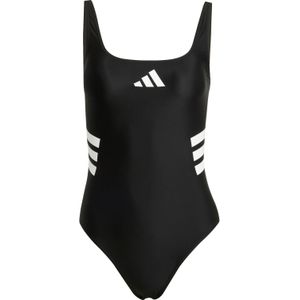 Adidas 3 Stripes U Back Swimsuit - Zwart - Badpak - Gerecycled Materiaal