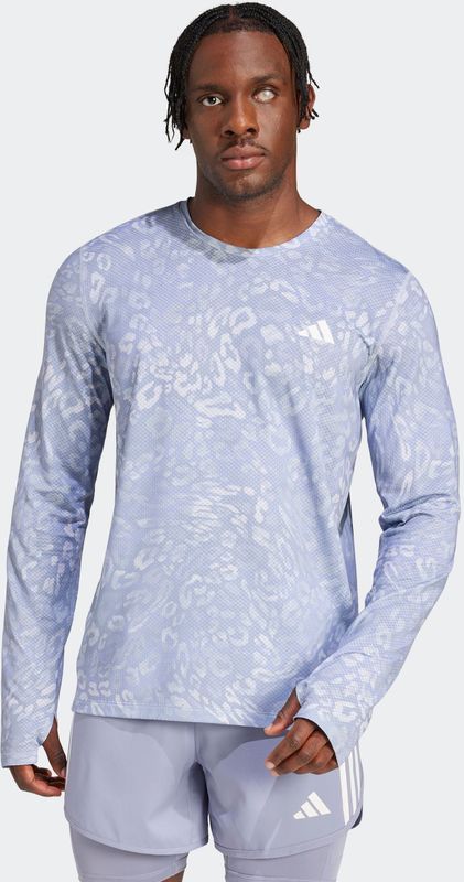 adidas - Hardloopshirt - Print - Zwart - 91% Gerecycled Polyester