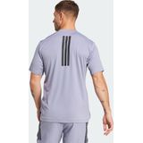 Adidas - Power 3 Stripes - T-shirt - Zwart - 100% Polyester - Korte Mouwen