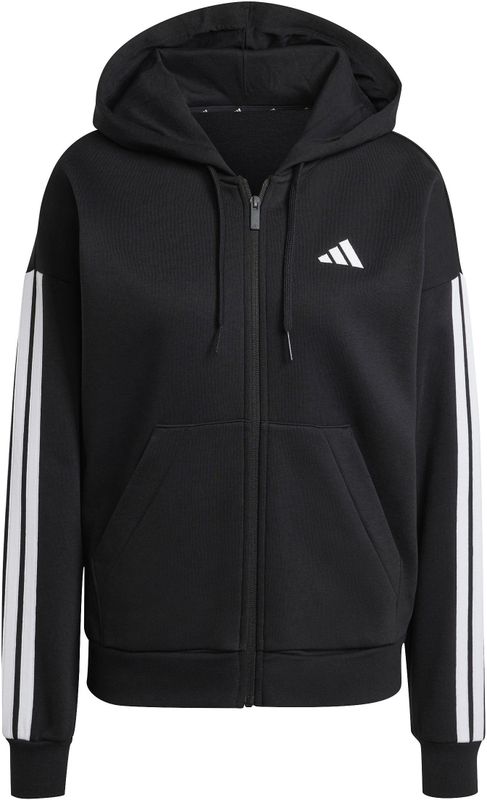 Adidas - Essentials 3 Stripes Fleece Sweatshirt - Zwart - Fleece