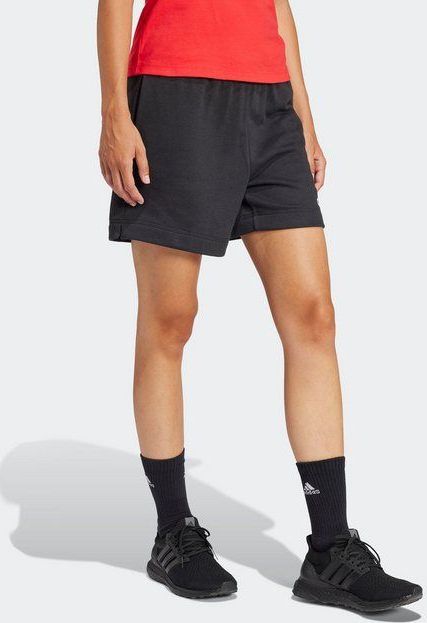 adidas - Essentials Linear - Damesshort - Zacht Fleece - Casual Look