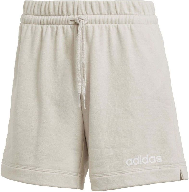 adidas - Women's Linear FT Shorts - Short - Beige - 55% Katoen, 36% Polyester, 9% Viscose