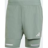 adidas Performance Ultimate Running Reflective 2-in-1 Short - Heren - Groen