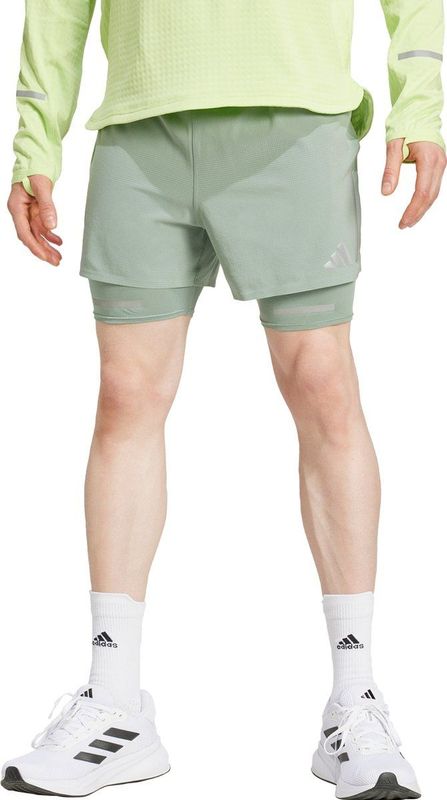 adidas Performance Ultimate Running Reflective 2-in-1 Short - Heren - Groen