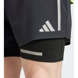 adidas Performance Ultimate Running Reflective 2-in-1 Short - Heren - Zwart