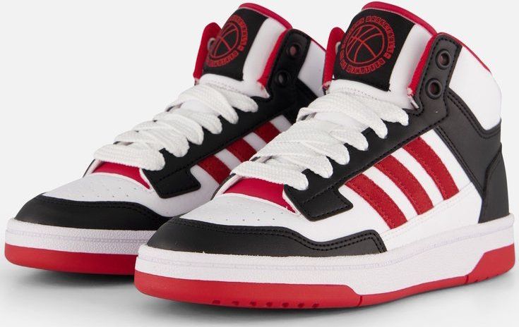 Adidas - Rapid Court Mid - Hoge Sneakers - Zwart - Imitatieleer - Suède