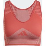 adidas - AEROKNIT - Training Light Support Beha - Rood - Dames
