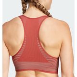 adidas - AEROKNIT - Training Light Support Beha - Rood - Dames