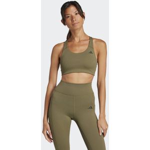 adidas Performance - PWI Rib - Sportbh - Olijfgroen - Medium Ondersteuning