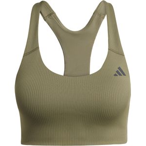 Adidas - Powerimpact Rib - Sportbeha - Zwart - Medium Impact, AEROREADY, Gerecycled Materiaal
