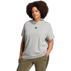 adidas - Essentials 3-Stripes - Katoenen T-shirt - Grijs - 100% Katoen