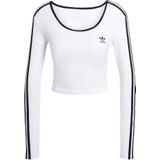 adidas - 3S LS CROP - Shirt - Wit - Lange Mouwen